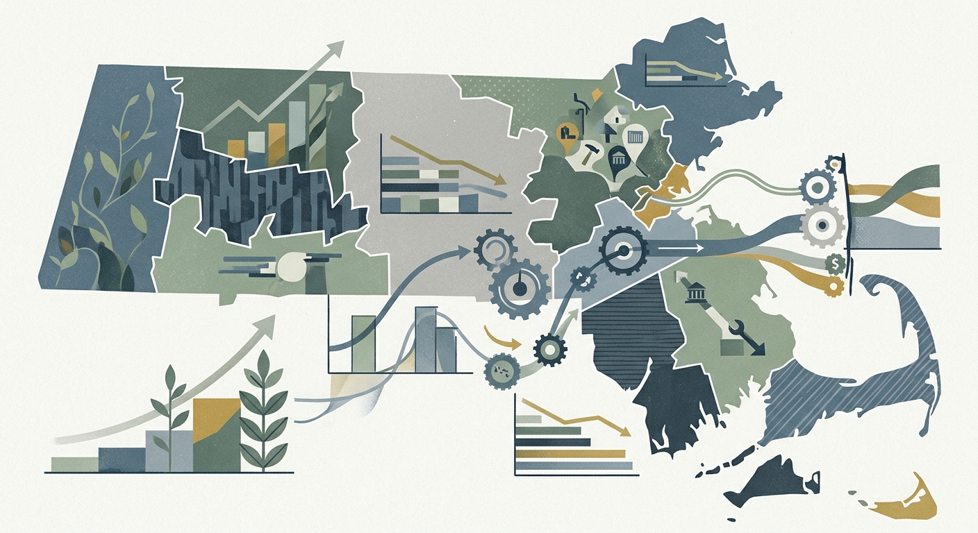 Illustration related to Analysis: Shifting Employment and Wage Trends Across Massachusetts Counties